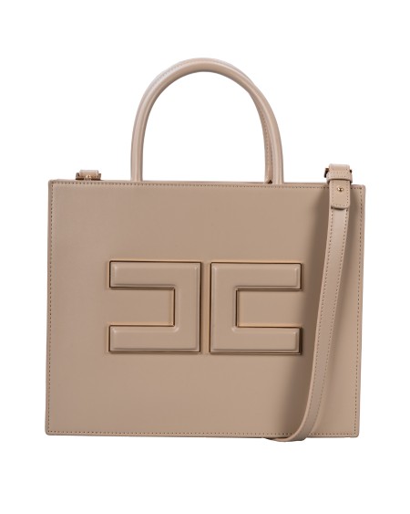 Shop ELISABETTA FRANCHI  Bag: Elisabetta Franchi medium shopper with logo plaque.
Synthetic material lining.
Logo plaque with golden metal profile.
Zip closure.
Service shoulder strap for shoulder carrying.
Dimensions 31 x 25 x 11 cm.
Composition: 50% Polyurethane, 40% Polyester, 10% Cotton.
Made in Italy.. BS16A42E2-784